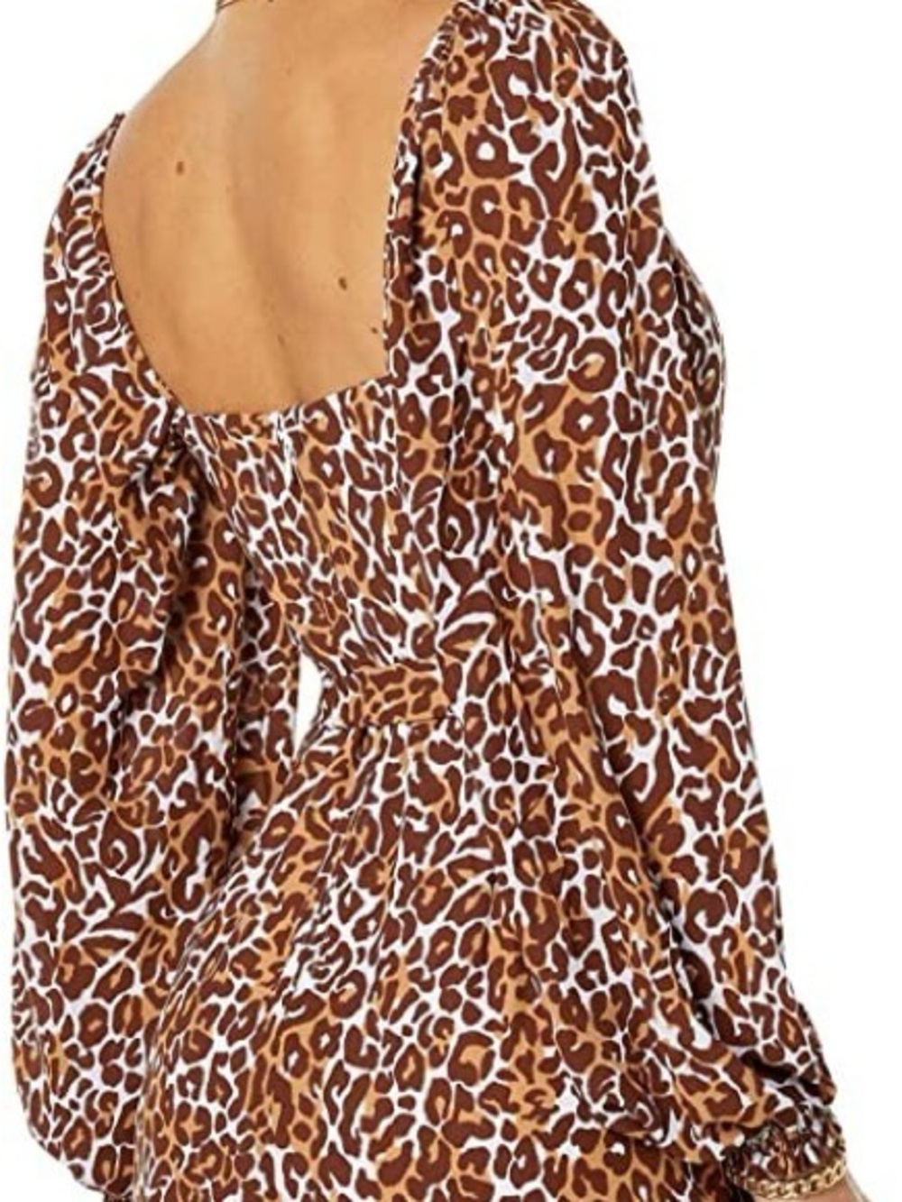 Lilly Pulitzer Leopard Print V-Neck Long Sleeve Mini Dress - Brown - Picture 2 of 9